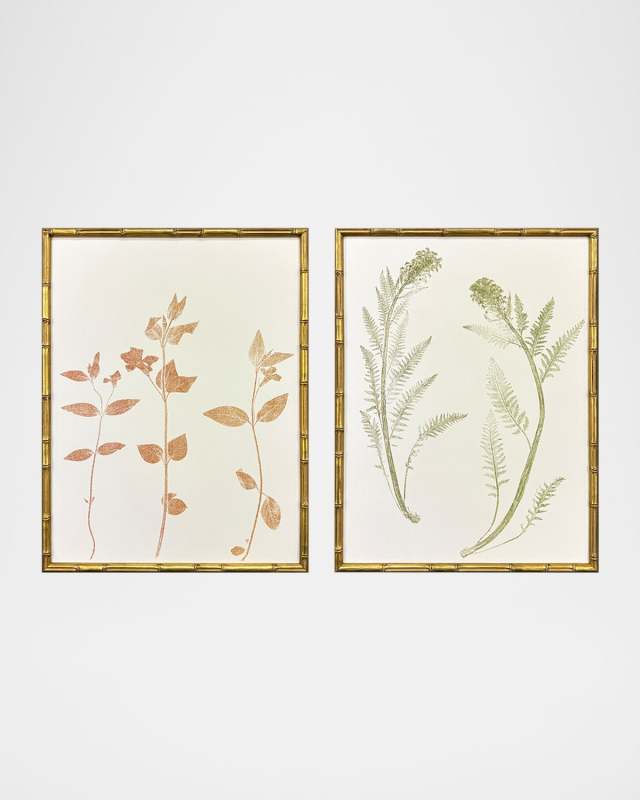 "Floral Trace I" Framed Giclees, Set of 2